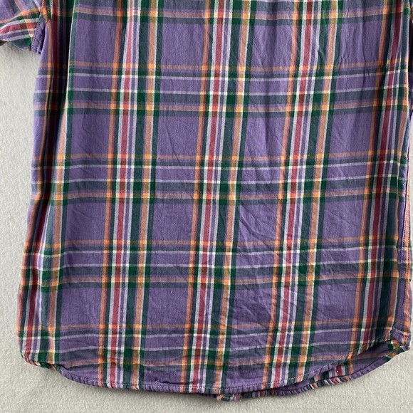 Denim & Supply Ralph Lauren Button Up Womens S Small Purple Plaid Short Sleeve - Picture 14 of 15